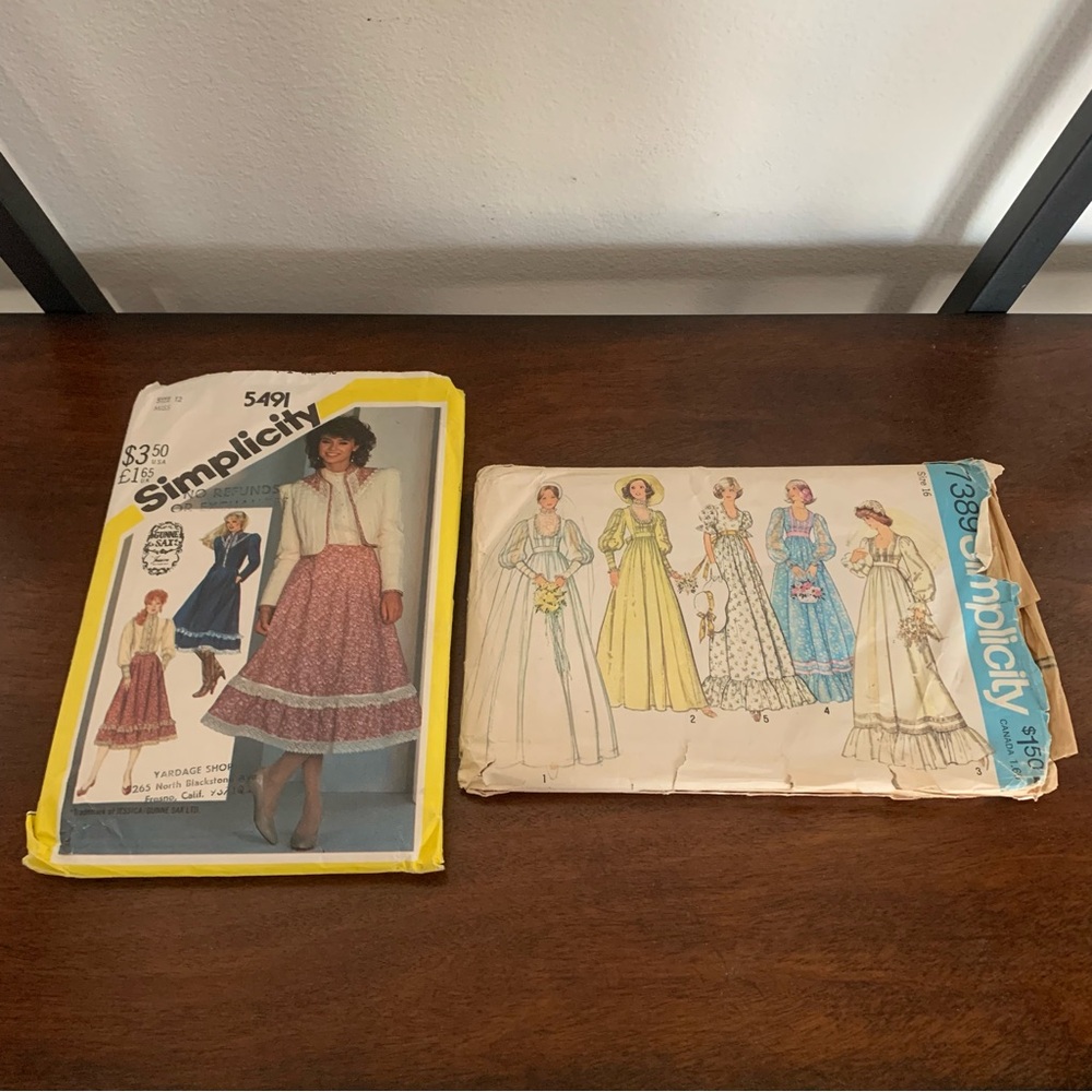 Vintage 70s 80s Simplicity whimsical cottagecore dream sewing pattern bundle